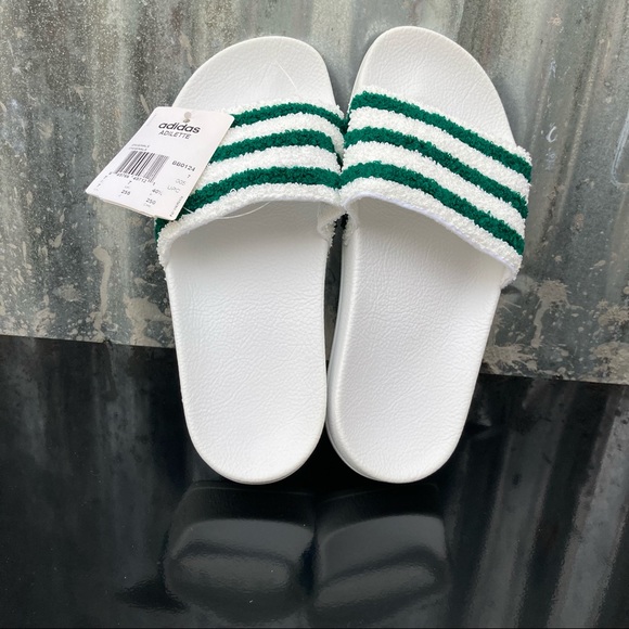 Adidas Originals Men’s NWT Slides In White & Green - Picture 11 of 16